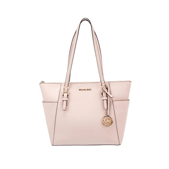 Michael Kors Handbags - MK Charlotte Large Saffiano Leather Top-Zip Tote Bag